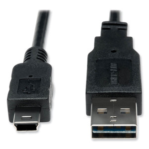 Tripp Lite Universal Reversible USB 2.0 Cable, Reversible A to 5-Pin Mini B (M/M), 6 ft, Black View Product Image