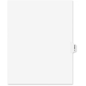 Avery-Style Preprinted Legal Side Tab Divider, Exhibit Z, Letter, White, 25/pack, (1396) (AVE01396) View Product Image