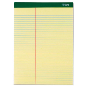 TOPS Double Docket Ruled Pads, Pitman Rule Variation (Offset Dividing Line - 3" Left), 100 Canary 8.5 x 11.75 Sheets, 6/Pack