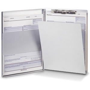 Business Source Form Holder,w/ Storage,Side Opening,8-1/2"x12",Aluminum (BSN28555) View Product Image