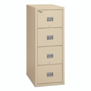 FireKing Patriot by FireKing Insulated Fire File, 1-Hour Fire Protection, 4 Letter-Size File Drawers, Parchment, 17.75 x 31.63 x 52.75