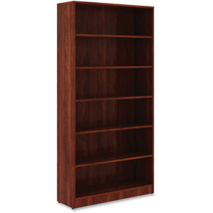 Lorell Bookcase, 6-Shelf, 5 Adj Shelves, 36"x12"x73', Cherry (LLR99791) View Product Image