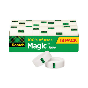 Scotch Magic Tape Cabinet Pack, 1" Core, 0.75" x 83.33 ft, Clear, 18/Pack (MMM810K18CP) View Product Image