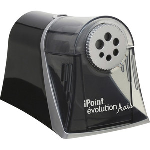 Westcott iPoint Evolution Axis Pencil Sharpener - Desktop - Helical - 5" Height x 7.8" Width x 5.4" Depth - Silver