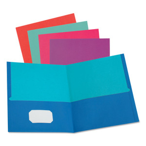 Oxford Twisted Twin Textured Pocket Folders, 100-Sheet Capacity, 11 x 8.5, Assorted Solid Colors, 10/Pack (OXF51274) View Product Image