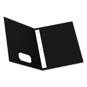 Oxford Twin-Pocket Folders with 3 Fasteners, 0.5" Capacity, 11 x 8.5, Black 25/Box (OXF57706) View Product Image