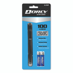 DORCY 100 Lumen LED Penlight, 2 AAA Batteries (Included), Silver View Product Image