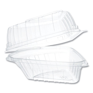 Dart Showtime Clear Hinged Containers, Pie Wedge, 6.67 oz, 6.1 x 5.6 x 3, Clear, Plastic, 125/Pack, 2 Packs/Carton Dart Showtime Clear Hinged Containers, Pie Wedge, 6.67 oz, 6.1 x 5.6 x 3, Clear, Plastic, 125/Pack, 2 Packs/Carton