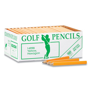 Dixon Golf Wooden Pencils, 2.2 mm, HB (#2), Black Lead, Yellow Barrel, 144/Box View Product Image