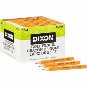 Dixon Pre-sharpened Wood Golf Pencils - #2 - Yellow Wood Barrel