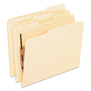 Pendaflex Manila Fastener Folders with Bonded Lesspace Fasteners, 2 Fasteners, Letter Size, Manila Exterior, 50/Box