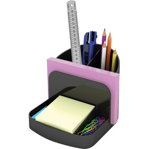 Deflecto Sustainable Office Desk Caddy - 5" Height x 5.38" Width x 6.75" Depth - Desktop - 30% Recycled - Black - Plastic