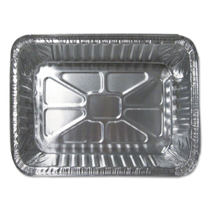 Durable Packaging Aluminum Closeable Containers, 2.25 lb Oblong, 8.69 x 6.13 x 2.13, Silver, 500/Carton (DPK25030500) View Product Image