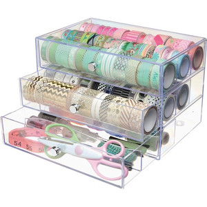 Deflecto 3-Drawer Storage Organizer - 3 Drawer(s) - 7" Height x 10" Width x 6.80" Depth - Clear