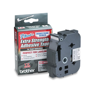 Brother P-Touch TZ Extra-Strength Adhesive Laminated Labeling Tape, 0.94" x 26.2 ft, Black on Matte Silver