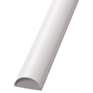 D-Line Decorative Desk Cord Cover, 60" x 2" x 1" Cover, White
