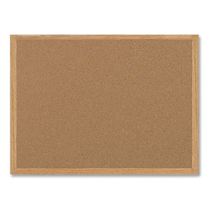 MasterVision Earth Cork Board, 48" x 36", Tan Surface, Oak Finished Wood Frame