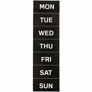 MasterVision Magnetic Weekday Calendar Characters - Skill Learning: Name of Days - Magnetic - 1" Height x 2" Width - Black