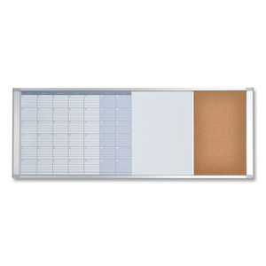 MasterVision Magnetic Calendar Combo Board, 48 x 18, White Surface, Aluminum Frame (BVCXA429993700) View Product Image