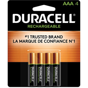 Duracell AAA Rechargeable Battery 4-Packs - For Gaming Controller, Flashlight, Monitoring Device - Battery Rechargeable - DURNLAAA4BCDCT