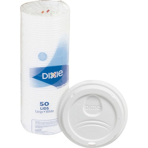 Dixie Large Hot Cup Lids by GP Pro - Dome - Plastic - White