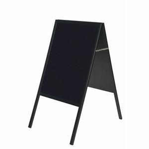 MasterVision Wet-Erase Display Board - 32" Board Height x 21" Board Width - Black Melamine Surface - Black Wood Frame