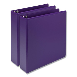 Samsill Earth's Choice Plant-Based Durable Fashion View Binder, 3 Rings, 2" Capacity, 11 x 8.5, Purple, 2/Pack