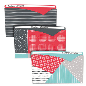 C-Line Write-On Fashion Poly File Jackets, Straight Tab, Letter Size, Assorted Colors, 6/Pack
