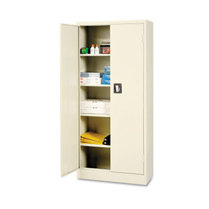 Alera Space Saver Storage Cabinet, Four Shelves, 30w x 15d x 66h, Putty (ALECM6615PY) View Product Image
