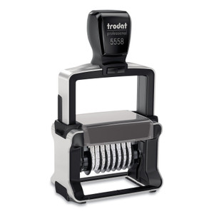 Trodat Professional Self-Inking Numberer, Eight Bands/Digits, Type Size: 2, Black