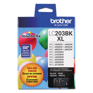 Brother LC2032PKS Innobella High-Yield Ink, 550 Page-Yield, Black, 2/Pack (BRTLC2032PKS) View Product Image