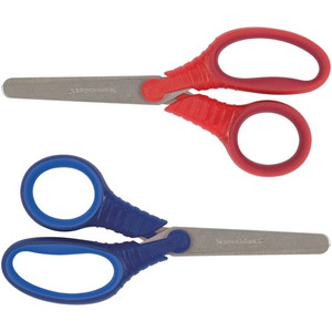 Fiskars Schoolworks 5" Kids Scissors - 5" Overall Length - Left/Right - Stainless Steel - Blunted Tip - Red, Blue (FSK1535201005)