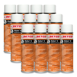 Betco Glybet III Disinfectant, Citrus Bouquet Scent, 15.5 oz Aerosol Spray, 12/Carton