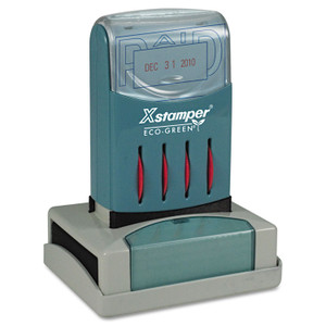Xstamper ECO-GREEN VersaDater Message Dater, 2.13 x 1.31, PAID, Blue/Red (XST66210) View Product Image
