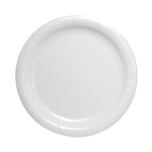 SOLO Bare Eco-Forward Clay-Coated Paper Dinnerware, ProPlanet Seal, Plate, 9" dia, White, 500/Carton (SCCHP9S) View Product Image