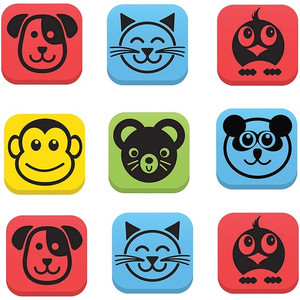 Flipside Student Animal Whiteboard Eraser Set - Assorted - Square - EVA Foam - 2" Width x 2" Height x 2" Length - 12 / Pack