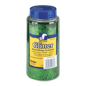Pacon Spectra Glitter, 0.04 Hexagon Crystals, Green, 16 oz Shaker-Top Jar (PAC91760) View Product Image