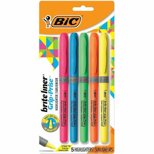 BIC Brite Liner Grip Highlighter - BICGBLP51ASST