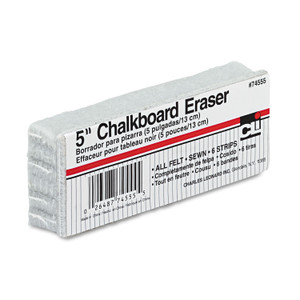 Charles Leonard 5-Inch Chalkboard Eraser, 5" x 2" x 1" (LEO74555) View Product Image