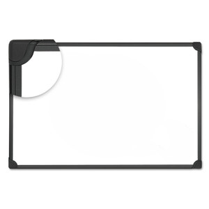 Universal Design Series Deluxe Magnetic Steel Dry Erase Marker Board, 36 x 24, White Surface, Black Aluminum/Plastic Frame (UNV43025) View Product Image