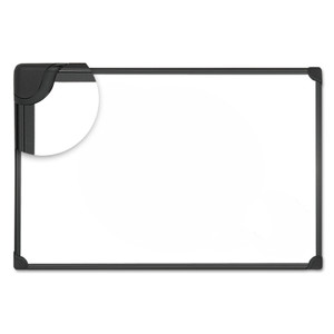Universal Design Series Deluxe Magnetic Steel Dry Erase Marker Board, 36" x 24", White Surface, Black Aluminum/Plastic Frame