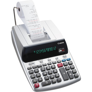 Canon MP11DX 2-Color Printing Calculator - Dual Color Print - Clock, Calendar, Built-in Memory, Date/Time Display - 12 Digits - 3.1" Height x 8.2" Width x 12" Length - Silver (CNMMP11DX2)