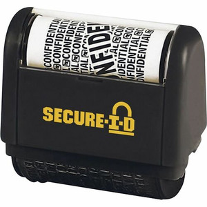Cosco Secure-I-D Personal Security Roller Stamp - CONFIDENTIAL - 1.50" Impression Length - Black