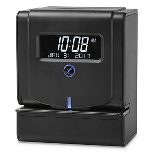 Lathem Time Heavy-Duty Thermal Time Clock, Digital Display, Charcoal