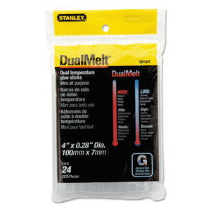 Stanley Bostitch Dual Temperature Mini Glue Sticks, 0.28" x 4", Dries Clear, 24/Pack (BOSGS10DT) View Product Image