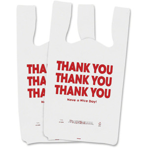 Consolidated Stamp Mfg.,Co. Thank You Plastic Bags, .55 Mil, 11"x22", 250/BX, White (COS063036) View Product Image