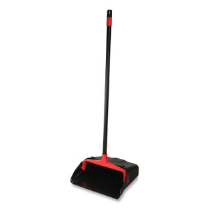 O-Cedar Commercial Maxi-Plus Lobby Dust Pan with Rear Wheels, 13 x 35, 30" Handle, Plastic, Black, 6/Carton (DVOCB962082) View Product Image