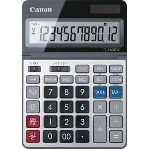Canon TS1200TSC 12-digit Desktop Calculator - Extra Large Display - 12 Digits - LCD - Solar Powered - 7" Height x 5" Width x 0.7" Depth