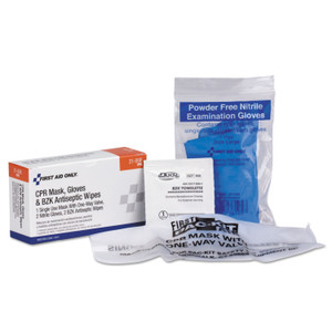 First Aid Only CPR Mask with Gloves and Wipes, 2 Gloves, 2 Wipes (FAO21008) View Product Image