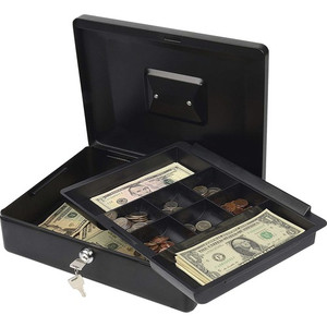 CARL Bill Tray Steel Security Cash Box - Steel - Black